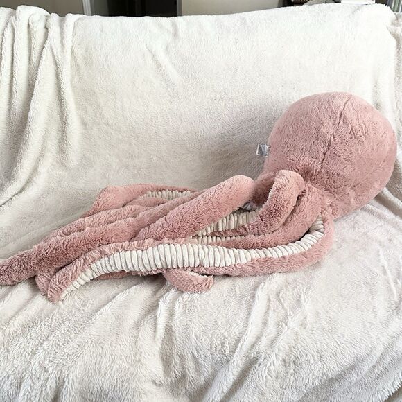 Jellycat London Really Big Odell Octopus Plush Large Huge 37” Long Pink Stuffed - Picture 3 of 8